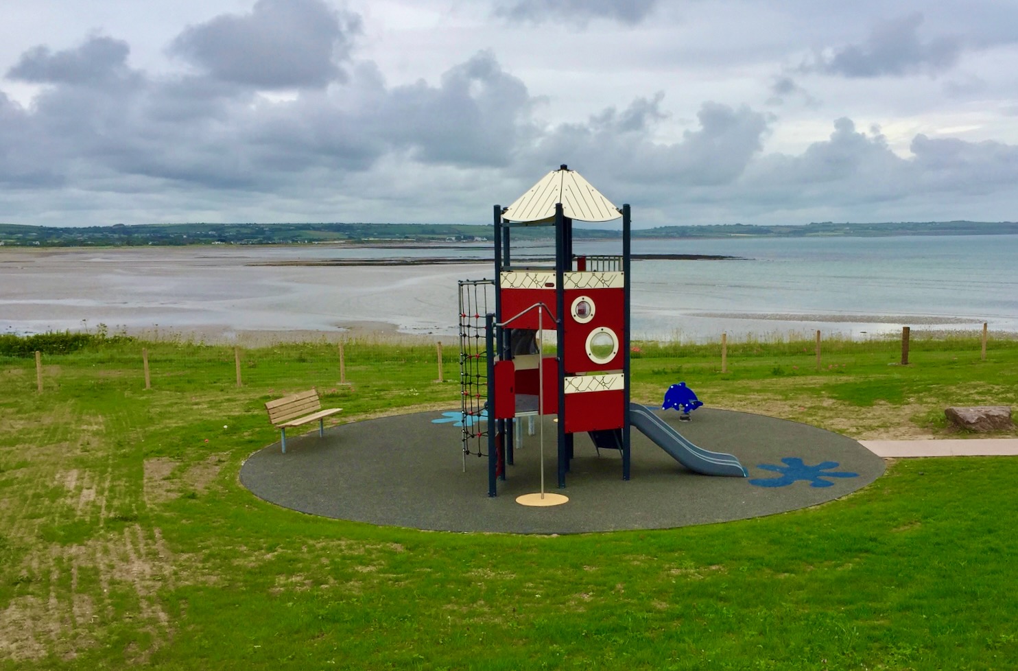 Ballycotton village playground overlooking the bay